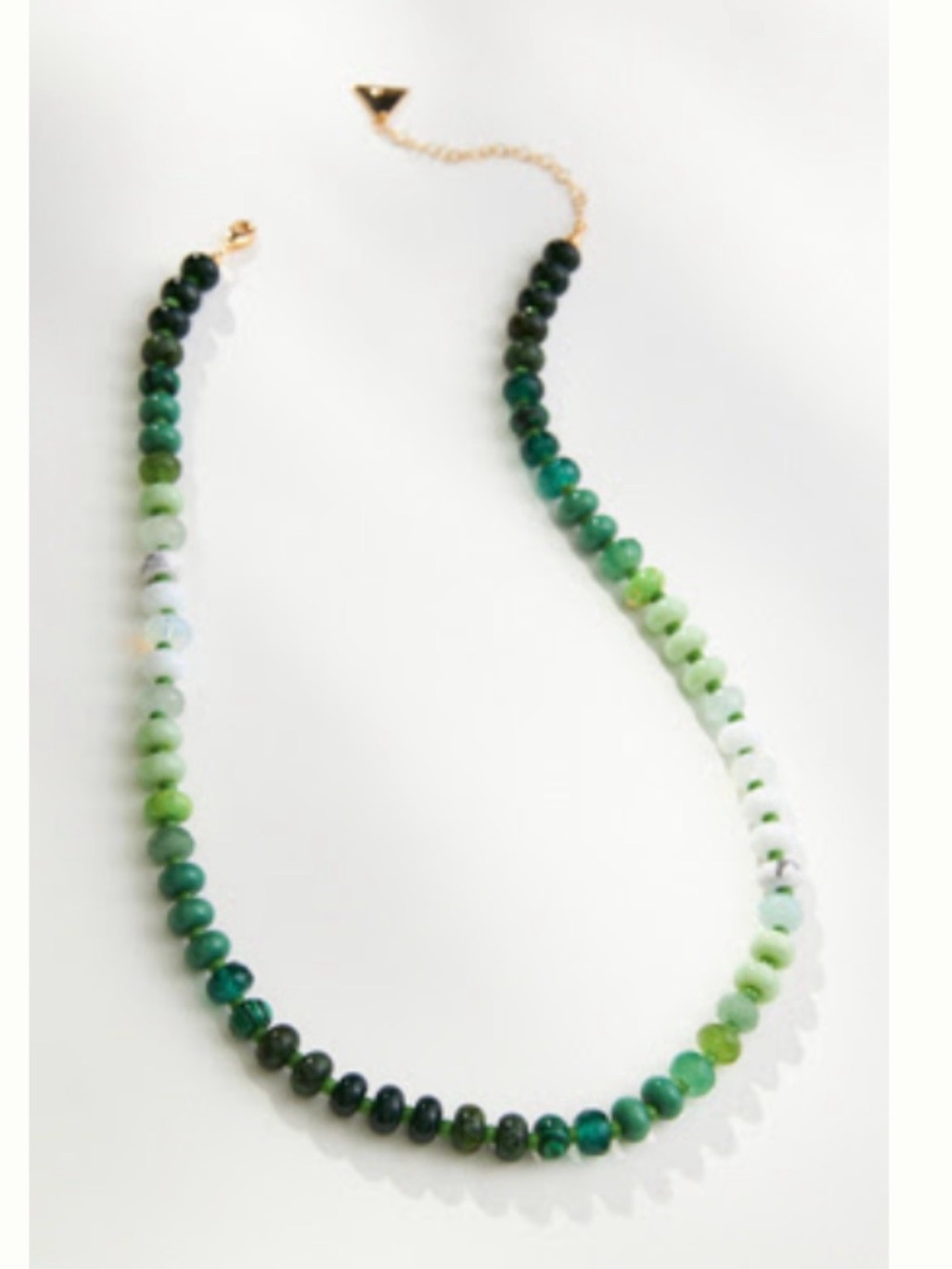 Anthropologie rainbow large stone necklace in green